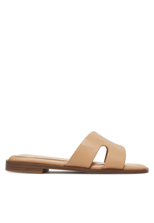 DeeZee Klapki DZ-S8 Beżowy. Kolor: beżowy. Materiał: skóra