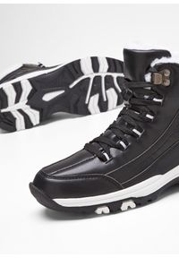 bonprix - Kozaki sznurowane. Kolor: czarny. Materiał: materiał #2