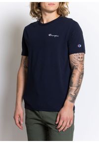 Koszulka Champion Premium Script Logo Back Crew Neck T-Shirt (214279-BS501). Kolor: niebieski. Materiał: materiał