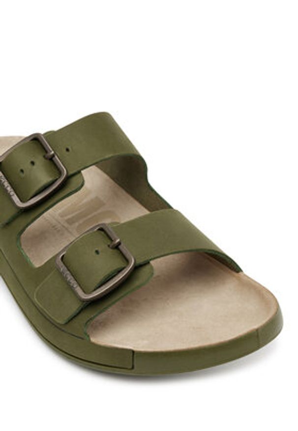 ecco - ECCO Klapki Cozmo 50098402374 Khaki. Kolor: brązowy. Materiał: skóra, nubuk