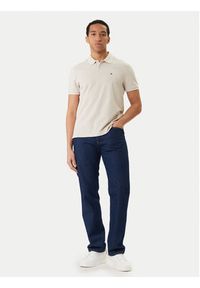 Calvin Klein Jeans Polo LV040EM269 Beżowy Regular Fit. Typ kołnierza: polo. Kolor: beżowy. Materiał: bawełna #5
