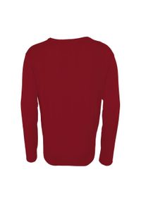PREMIER - Męski Dziergany Sweter W Serek Vneck. Typ kołnierza: dekolt w serek. Kolor: czerwony, brązowy, wielokolorowy. Materiał: dziergany