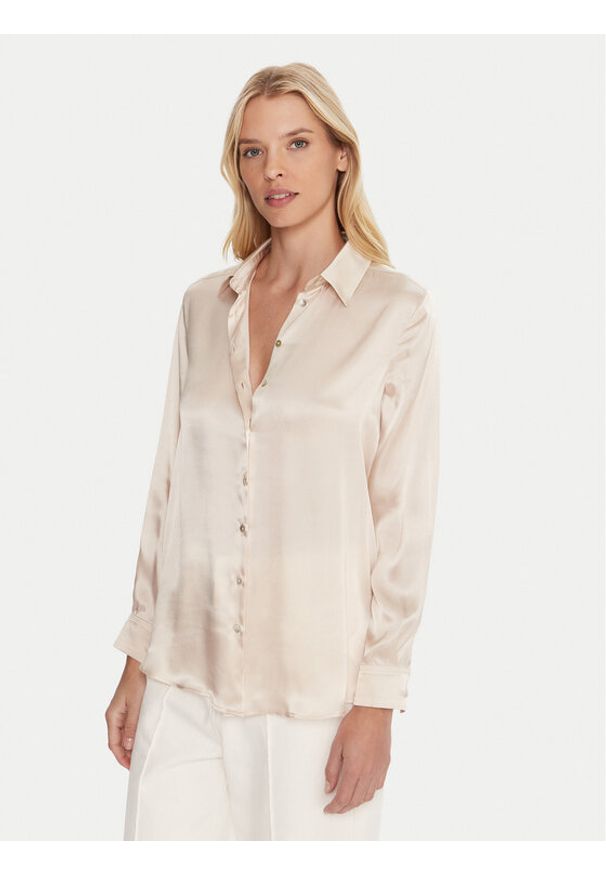 Marella Koszula Bunny 2523116015 Écru Regular Fit. Kolor: kremowy. Materiał: acetat