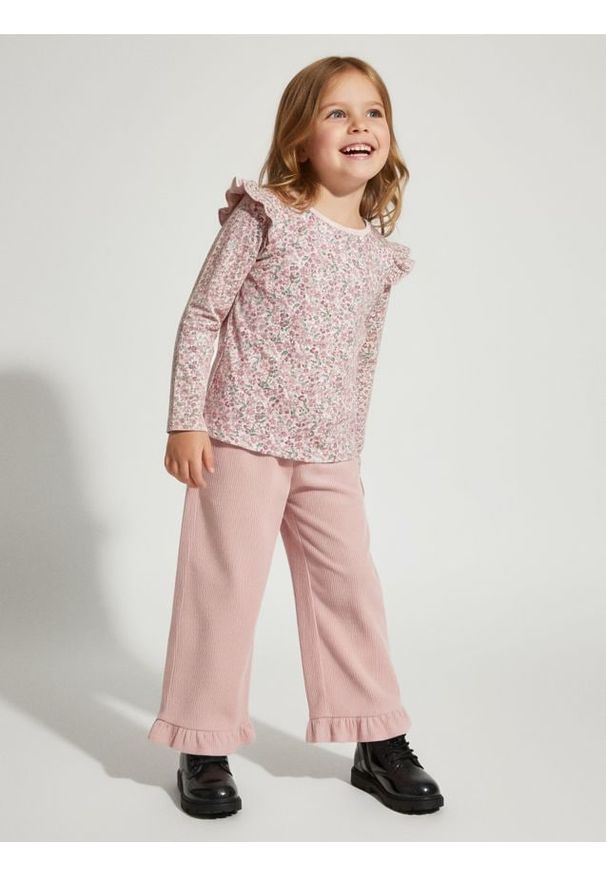 Sinsay - Bawełniana koszulka - fioletowy. Kolor: fioletowy. Materiał: bawełna