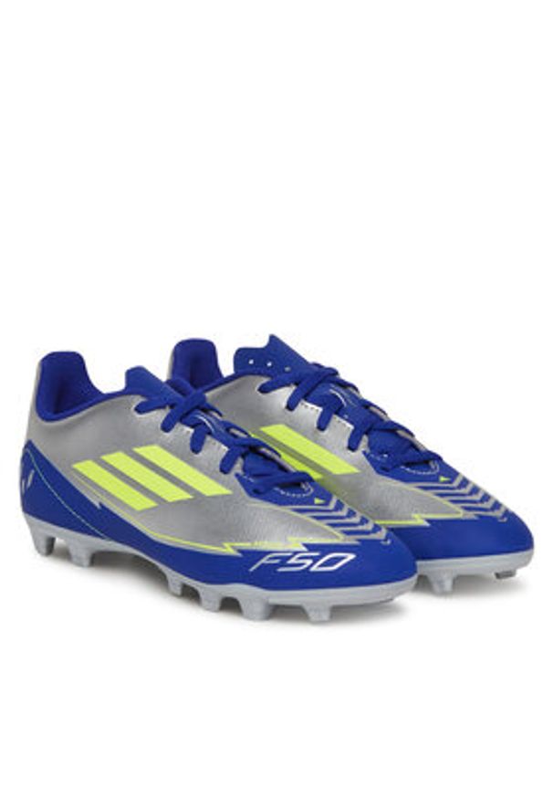 Adidas - adidas Buty do piłki nożnej F50 Club Messi Firm/Multi-Ground IH0926 Szary. Kolor: szary. Materiał: skóra