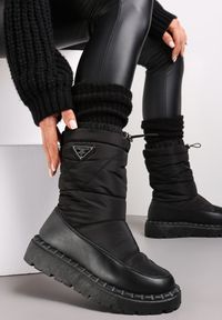 Born2be - Czarne Śniegowce z Szerokim Pikowaniem i Ściągaczem Dasmenn. Kolor: czarny #2