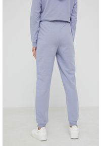 Answear Lab Spodnie damskie gładkie. Kolor: niebieski. Materiał: dzianina. Wzór: gładki #4