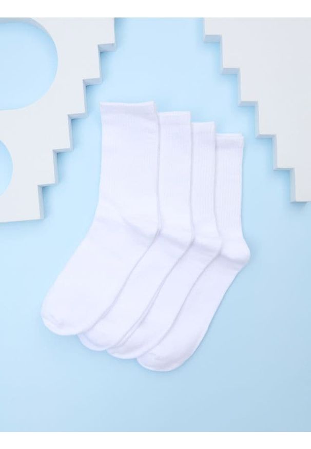 Sinsay - Skarpetki 4 pack - biały. Kolor: biały