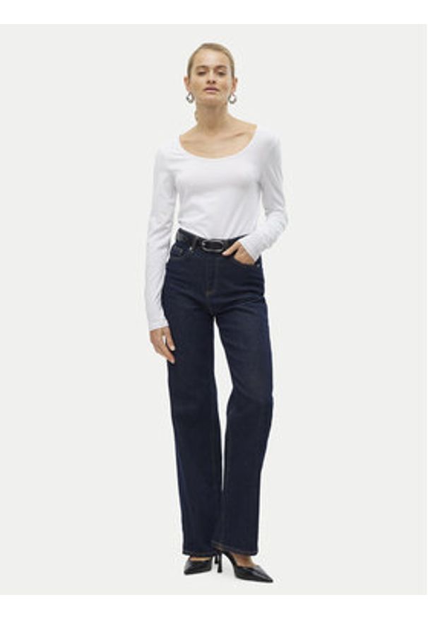 Vero Moda Bluzka Maxi My 10228809 Biały Slim Fit. Kolor: biały. Materiał: bawełna