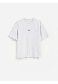 Reserved - T-shirt relaxed fit z nadrukiem - jasnoszary. Kolor: szary. Materiał: bawełna, dzianina. Wzór: nadruk #1