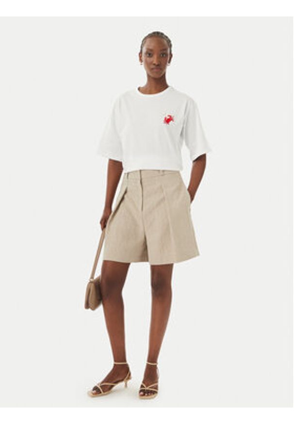 Vero Moda T-Shirt Tammie 10352701 Biały Regular Fit. Kolor: biały. Materiał: bawełna