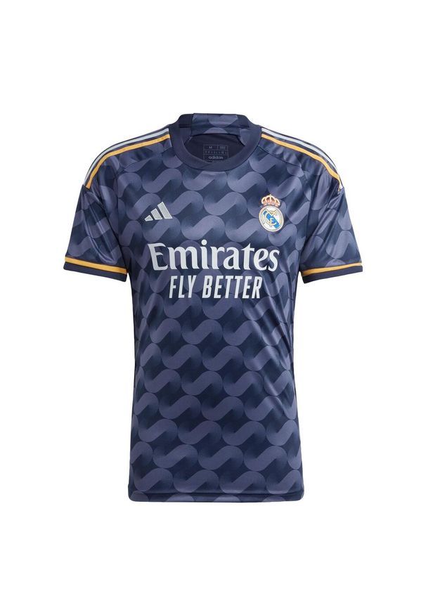 Adidas - Koszulka Real Madrid 23/24 Away. Kolor: niebieski, wielokolorowy, żółty. Materiał: materiał. Sport: piłka nożna