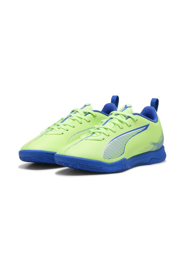 Puma - Buty piłkarskie dziecięce PUMA ULTRA 5 PLAY IT. Kolor: niebieski, biały, wielokolorowy, żółty. Materiał: materiał, syntetyk, tkanina. Sport: piłka nożna