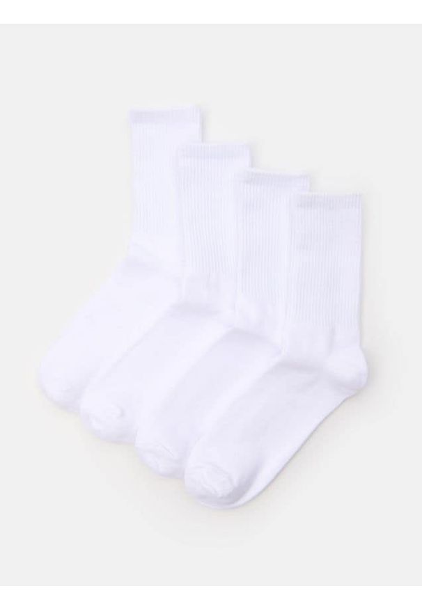 Sinsay - Skarpetki 4 pack - biały. Kolor: biały