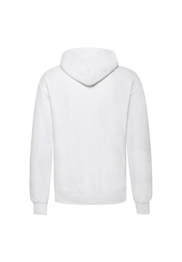 FRUIT OF THE LOOM - Męska Klasyczna Zwykła Bluza Z Kapturem. Typ kołnierza: kaptur. Kolor: biały