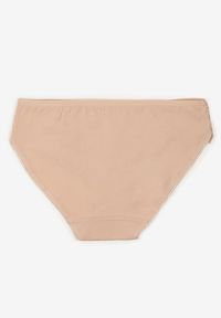 Born2be - Beżowe Gładkie Majtki Figi z Bawełny Venessila. Kolor: beżowy. Materiał: bawełna. Wzór: gładki #2