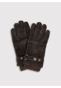 Pako Lorente - PAKO LORENTE – Brązowe zamszowe rękawiczki. Kolor: brązowy. Materiał: zamsz #1