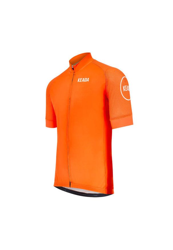 KEADA SPORTS - Męska koszulka kolarska z krótkim rękawem – Pomarańczowa. Kolor: wielokolorowy, czerwony, pomarańczowy. Długość rękawa: krótki rękaw. Długość: krótkie. Sport: kolarstwo