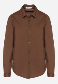 Born2be - Brązowa Bawełniana Koszula o Klasycznym Kroju Liadovia. Okazja: na co dzień. Typ kołnierza: kołnierzyk klasyczny. Kolor: brązowy. Materiał: bawełna. Styl: klasyczny #3