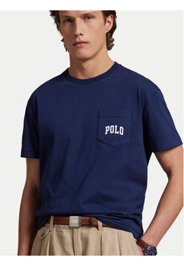 Polo Ralph Lauren T-Shirt 710974585001 Granatowy Custom Slim Fit. Typ kołnierza: polo. Kolor: niebieski. Materiał: bawełna