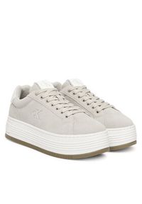 Calvin Klein Jeans Sneakersy Bold Flatf Low Lace Mg Sd YW0YW01839 Szary. Kolor: szary. Materiał: zamsz, skóra #4