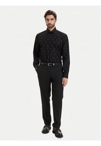 Karl Lagerfeld - KARL LAGERFELD Koszula 605000 563622 Czarny Regular Fit. Typ kołnierza: dekolt w karo. Kolor: czarny. Materiał: bawełna #4