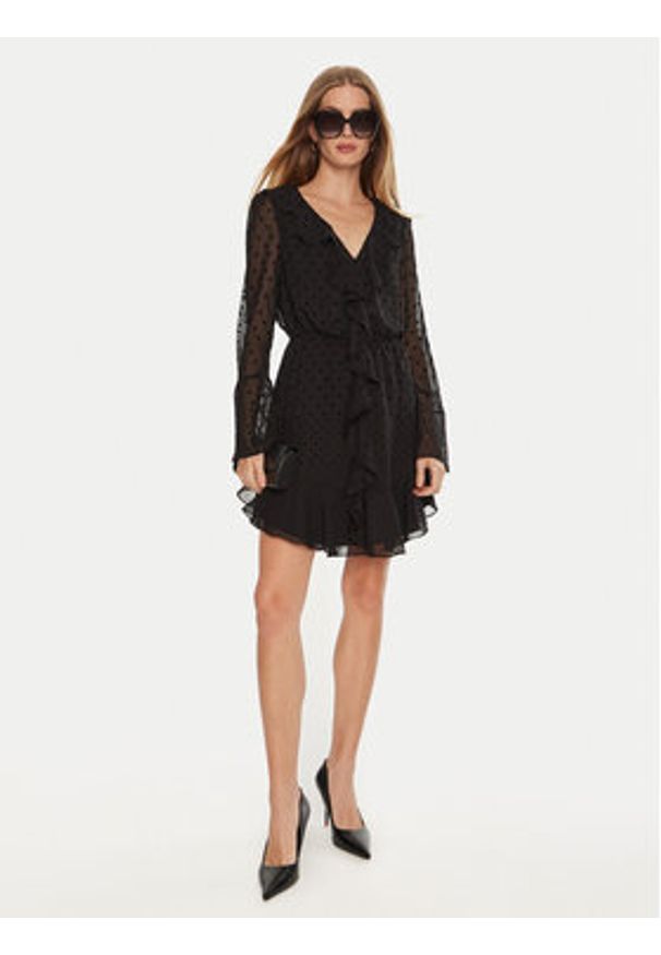 Guess Sukienka codzienna Olympe W4BK38 WGLF0 Czarny Regular Fit. Okazja: na co dzień. Kolor: czarny. Materiał: syntetyk. Typ sukienki: proste. Styl: casual