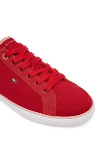 TOMMY HILFIGER - Tommy Hilfiger Tenisówki Th Low Vulc FW0FW09390 Czerwony. Kolor: czerwony. Materiał: materiał #3