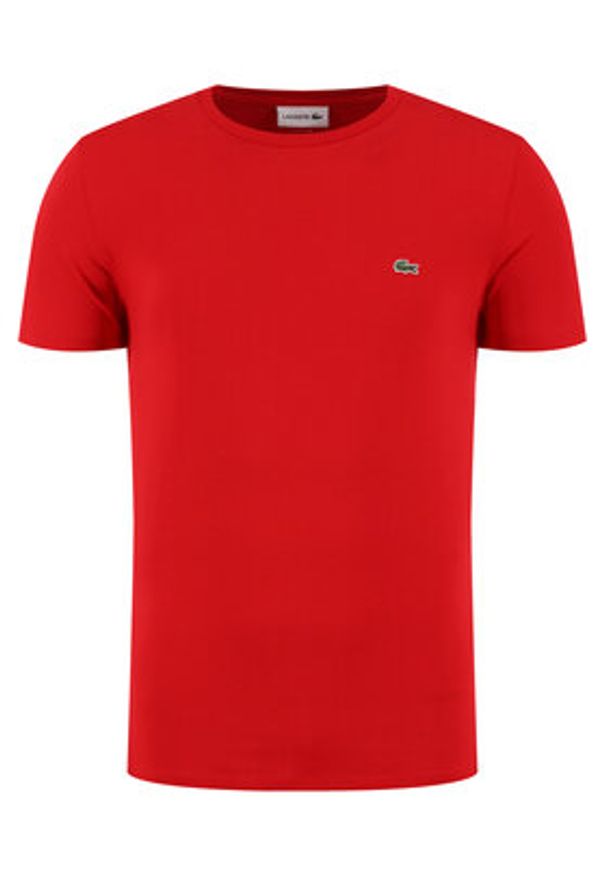 Lacoste T-Shirt TH6709 Czerwony Regular Fit. Kolor: czerwony. Materiał: bawełna
