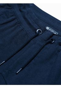 Ombre Clothing - Spodnie męskie dresowe joggery P952 - granatowe - XXL. Kolor: niebieski. Materiał: dresówka