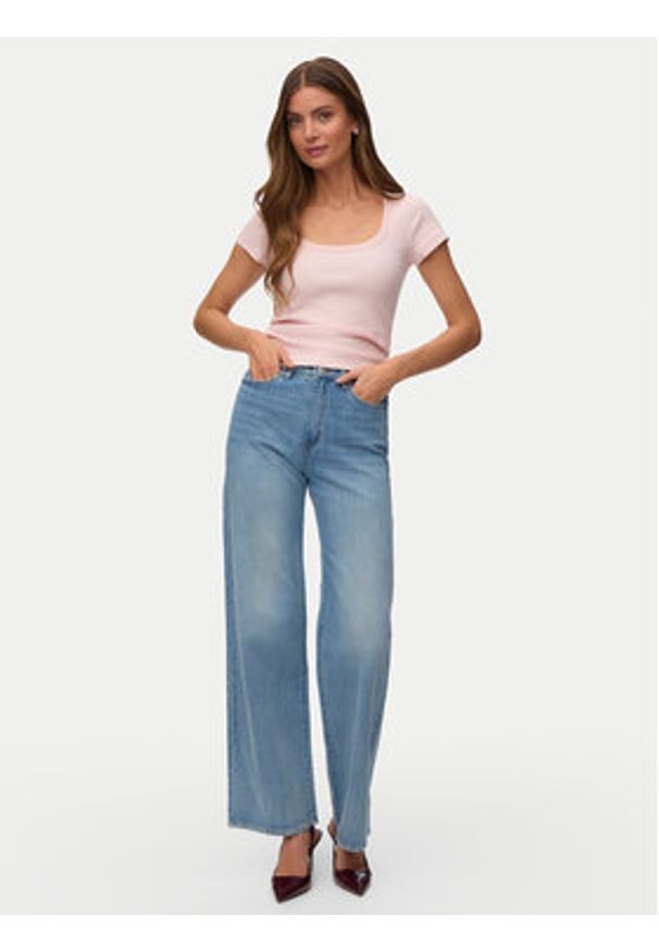 Vero Moda T-Shirt Chloe 10344953 Różowy Regular Fit. Kolor: różowy. Materiał: bawełna