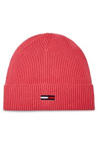 Tommy Jeans Czapka Tjw Elongated Flag Beanie AW0AW16102 Różowy. Kolor: różowy. Materiał: materiał