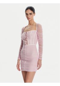 Elisabetta Franchi Sukienka koktajlowa AB68352E2 544 Różowy Regular Fit. Kolor: różowy. Materiał: syntetyk. Styl: wizytowy