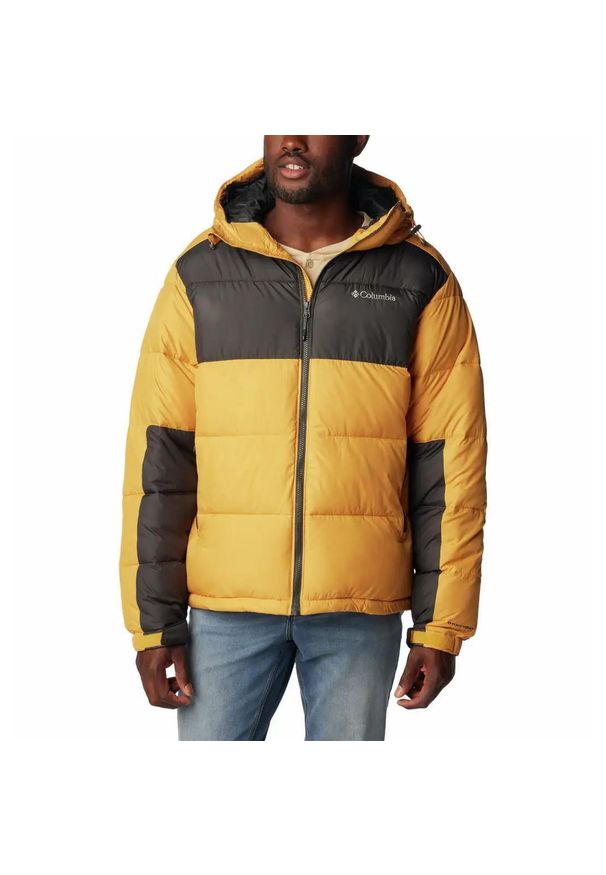 columbia - Kurtka Puchowa Columbia Pike Lake Ii Hooded Jacket Męska Zimowa. Kolor: żółty. Materiał: puch. Sezon: zima