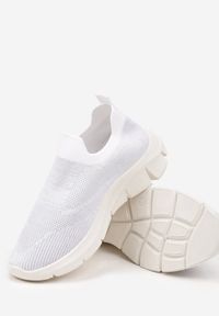 Born2be - Białe Buty Sportowe Wsuwane ze Skarpetkową Cholewką Tiamelina. Zapięcie: bez zapięcia. Kolor: biały. Szerokość cholewki: normalna #4