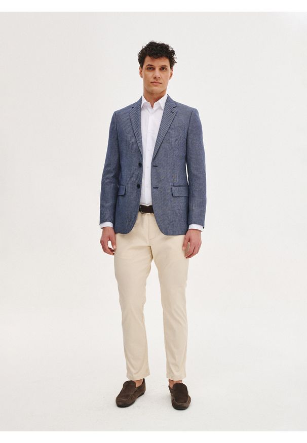 Pako Lorente - PAKO LORENTE – Niebieska marynarka męska z wiskozą. Kolor: niebieski. Materiał: wiskoza. Sezon: wiosna