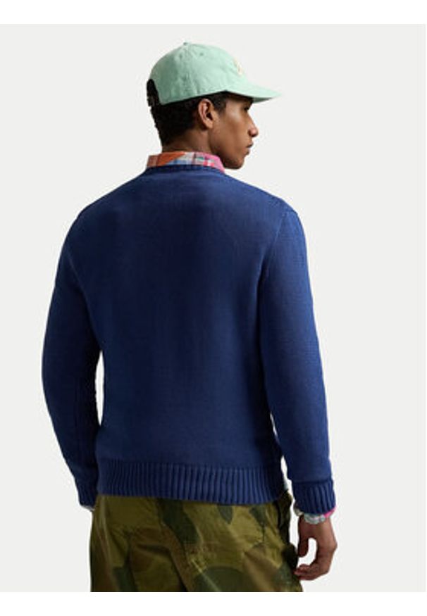 Polo Ralph Lauren Sweter 710964798001 Granatowy Regular Fit. Typ kołnierza: polo. Kolor: niebieski. Materiał: bawełna