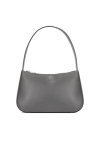 Kazar - Stylowa szara torebka na ramię. Kolor: szary. Wzór: gładki. Sezon: lato. Materiał: skórzane. Styl: elegancki. Rodzaj torebki: na ramię #1