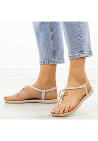 Beżowe płaskie japonki damskie Ipanema Vibe 83656. Okazja: na plażę, na co dzień, na spacer. Kolor: czarny. Materiał: guma. Wzór: aplikacja. Sezon: lato, wiosna. Obcas: na płaskiej podeszwie. Styl: wakacyjny, casual, elegancki, klasyczny