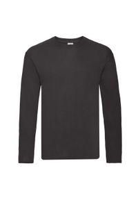 FRUIT OF THE LOOM - Oryginalna Koszulka Z Długim Rękawem Unisex Dla Dorosłych. Kolor: czarny. Długość rękawa: długi rękaw. Długość: długie