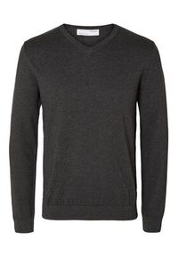 Selected Homme Sweter 16090147 Szary Regular Fit. Kolor: szary. Materiał: bawełna #6