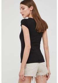 Answear Lab t-shirt damski kolor czarny. Kolor: czarny. Materiał: dzianina. Długość rękawa: krótki rękaw. Długość: krótkie. Styl: wakacyjny #3