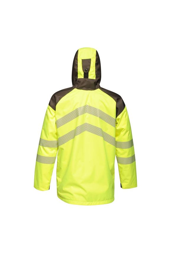 Regatta - Kurtka Wodoodporna Męska HiVis Odblaskowy Materiał. Kolor: szary, wielokolorowy, żółty. Materiał: materiał. Sport: turystyka piesza