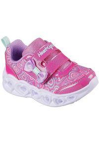 skechers - Adidasy Skechers S Lights-heart Ligh, Dzieci. Kolor: różowy. Materiał: materiał