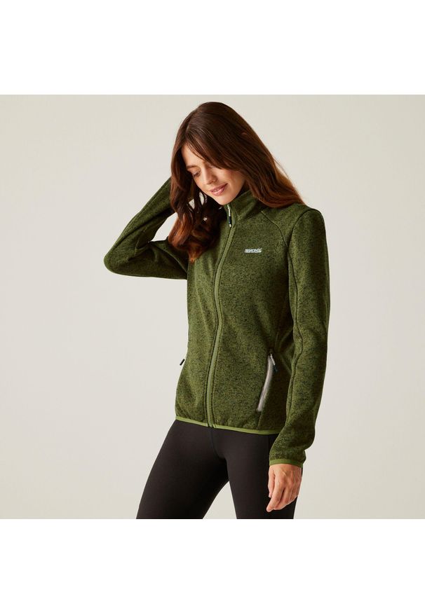 Regatta - Damski polar Newhill II z pełnym zamkiem błyskawicznym. Kolor: zielony. Materiał: polar