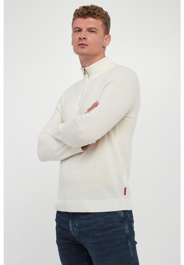 JOOP! Jeans - Golf męski wełniany Lauriono. Typ kołnierza: golf. Materiał: wełna