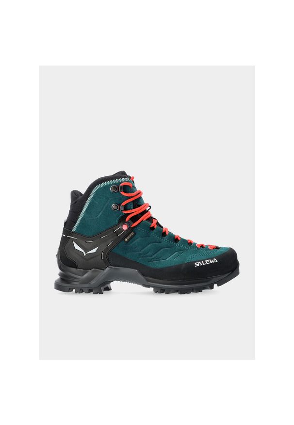 Buty trekkingowe Salewa Mountain Trainer Mid GTX damskie. Wysokość cholewki: za kostkę. Zapięcie: sznurówki. Kolor: zielony. Materiał: syntetyk, skóra, materiał. Szerokość cholewki: normalna. Styl: sportowy
