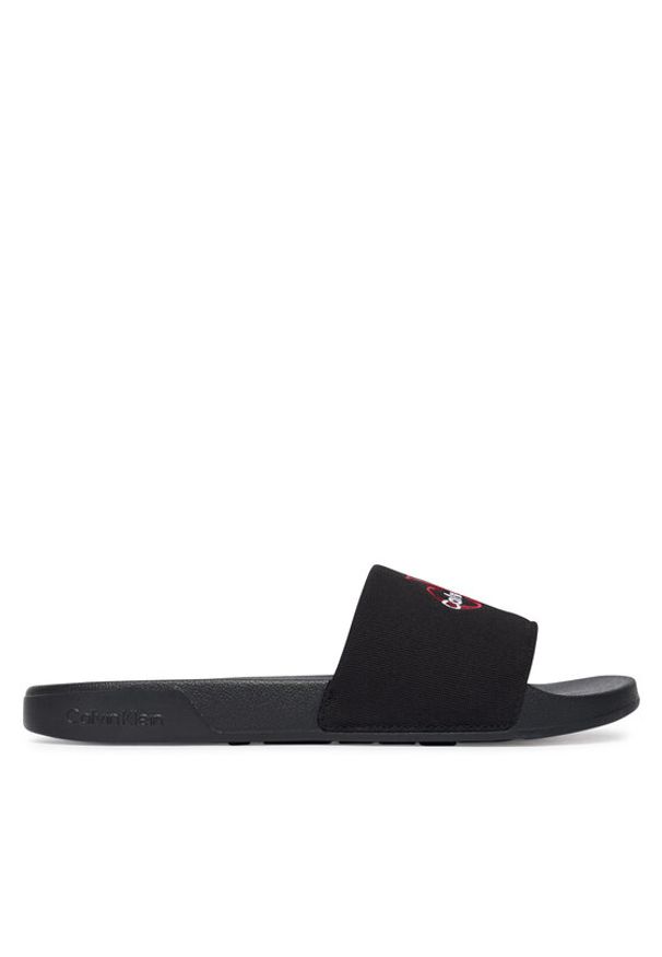 Calvin Klein Klapki Ess Slide Cv YM0YM01393 Czarny. Kolor: czarny. Materiał: materiał