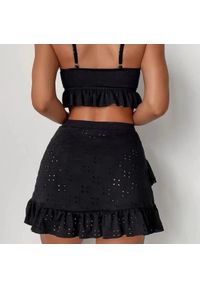 Intica - Strój dwuczęściowy z falbankami na lato i plażę Mayda. Kolor: czarny. Materiał: materiał. Wzór: aplikacja #4