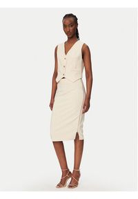 Rinascimento Kamizelka garniturowa CFC0128644003 Beżowy Regular Fit. Kolor: beżowy. Materiał: syntetyk #2